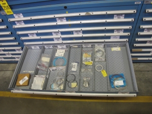 LISTA HEAVY DUTY 9-DRAWER PARTS CABINET W/ CONTENTS (W-50) LOADING & HANDLING FEE $25-